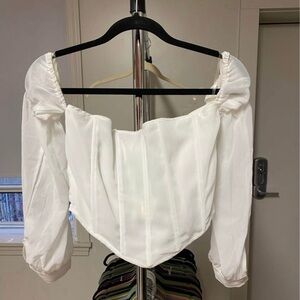 Elegant White Off-Shoulder Women's Corset